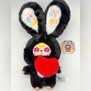Baby Three Lily Rabbit Town V3 Plush Blind Box – Black Bunny w/ Red Heart